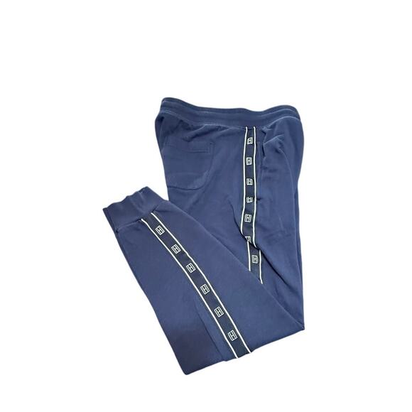 Tommy Hilfiger Sleep Pants Logo Trim Navy/White Women's M Drawstring Pockets - Picture 2 of 7